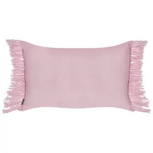 Set of 2 Cushions TANSY Cotton 40 x 60 cm Solid Pink