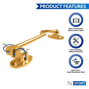 XFORT 100mm Polished Brass Cabin Hook