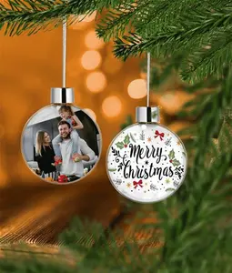 Personalised Photo Christmas Baubles - 82mm Glass Ornament - Christmas Gifts For Grandparents, Family & Friends - Unique Tree Decoration