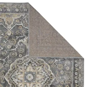 Bordered Easy to Clean Floral Multi Traditional Rug by Dining Room-80cm X 150cm