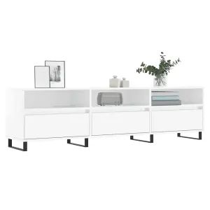 Berkfield TV Cabinet High Gloss White 150x30x44.5 cm Engineered Wood