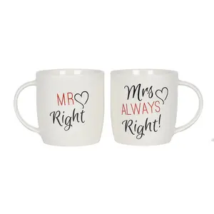 Mr & Mrs Always Right  Ceramic Mug Set