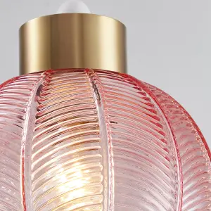 Pink Glass Easy Fit Pendant Shade, 21cm Diameter