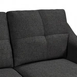 Baxter Charcoal Tufted Fabric Sofa Suite 3 Seater and 2 Seater Sofa