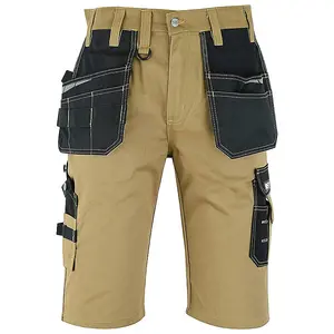 MS9 Mens Work Redhawk Cargo Combat Holster Pockets Tactical Worker Working Shorts E1, Khaki - 32W