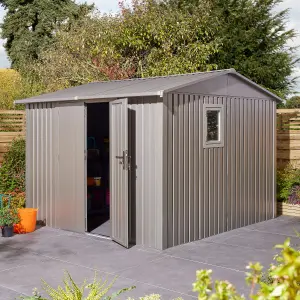 Rowlinson Brentvale 10x10 Premium Apex Metal Shed with Assembly