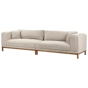 4 Seater Fabric Sofa Taupe VENG