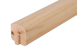 Curved Pine Rails for Glass Handrail and Base Rail Set (H)58mm (W)58mm (L)2400mm