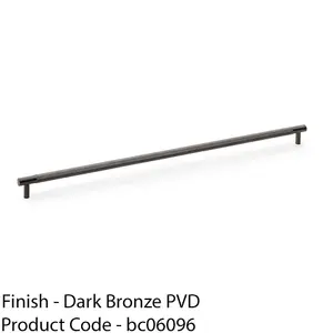 Knurled T Bar Door Pull Handle - Dark Bronze - 448mm Centres Premium Drawer