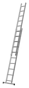 Hymer Black Line Square Rung Double Extension Ladder - 2x10 Rung (4.83m)