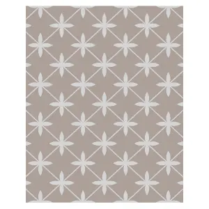 Laura Ashley Dove Grey Wicker Geometric Glass Splashback, (H)750mm (W)600mm (T)6mm