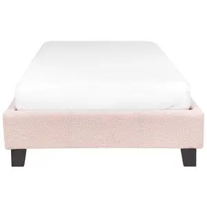 Boucle EU Single Bed Light Pink ROANNE