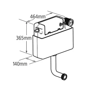 Roper Rhodes Cascade Concealed Dual Flush WC Toilet Cistern Side Access + Button