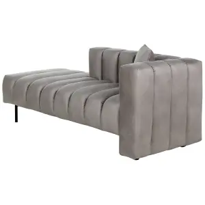 Right Hand Velvet Chaise Lounge Taupe LANNILS