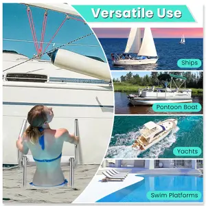 Costway 3-step Telescoping Boat Ladder Folding Dock Ladder Swimming Pool Ladder