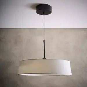 Luna Black Led Ceiling light with White Shade