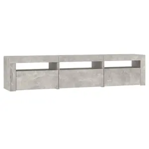 Berkfield TV Cabinet with LED Lights Concrete Grey 180x35x40 cm