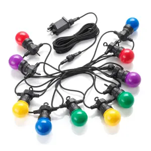 Auraglow Coloured LED Bulb Festoon String Light Set