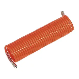 Sealey PU Coiled Air Hose 10m x 8mm with 1/4"BSP Unions