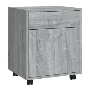 Berkfield Rolling Cabinet Grey Sonoma 45x38x54 cm Engineered Wood