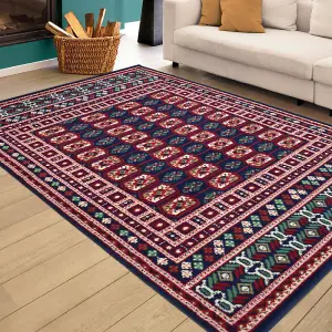 Navy Traditional Bokhara Rug - Texas