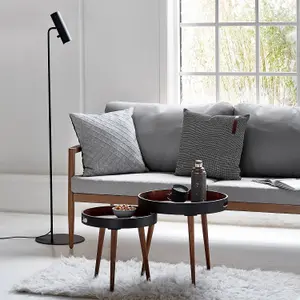 Nordlux DFTP Mib 6 Tiltable Indoor Living Dining Metal Floor Lamp in Black (H) 141cm