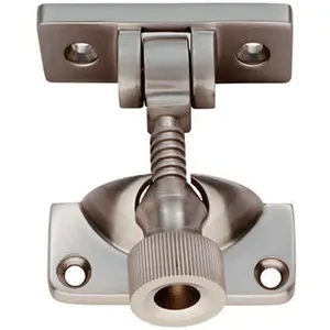 Brighton Pattern Sprung Sash Fastener 60 x 25mm Fixing Plate Satin Nickel