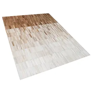 Cowhide Area Rug 140 x 200 cm Beige YAGDA