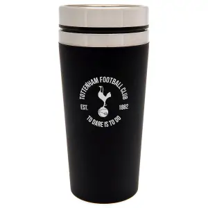 Tottenham Hotspur FC Executive Crest Travel Mug Black/Silver (One Size)