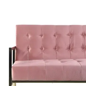 3 Seater Sofa MARSTAL Pink Velvet