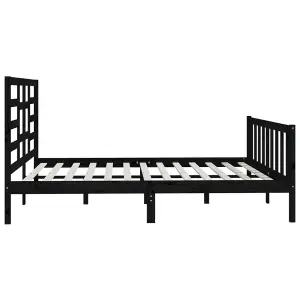 Berkfield Bed Frame Black Solid Wood Pine 200x200 cm