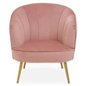 Interiors by Premier Durable Yolanda Pink Velvet Chair, Exquisite & Cozy Desk Chair Pink Velvet, Easy to Clean Pink Velvet Chair