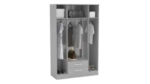 Birlea Lynx 4 Door 2 Drawer Wardrobe With Mirror Grey