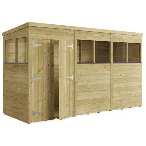 BillyOh Switch Tongue and Groove Pent Wooden Shed - 12x4 Windowed - 11mm Thickness