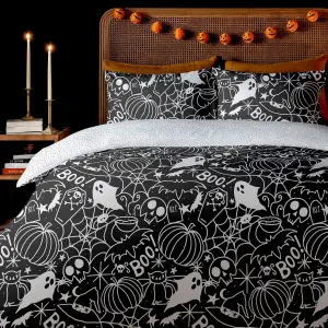 Copenhagen Home Death Doodle Duvet Cover Set Black & White