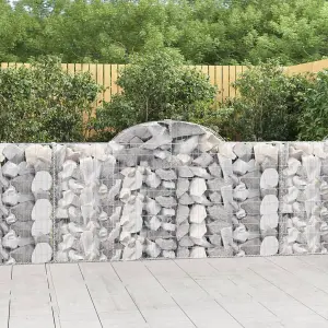 Berkfield Arched Gabion Baskets 14 pcs 200x30x100/120 cm Galvanised Iron