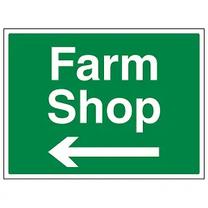 Farm Shop Arrow Left Visitors Sign - Adhesive Vinyl - 400x300mm (x3)