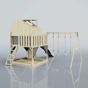 PolarPlay Kids Climbing Tower & Playhouse with Swing and Slide - Swing Haldor Mist