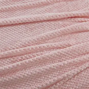 Dreamscene Waffle Mink Throw Single, Blush Pink - 125 X 150cm