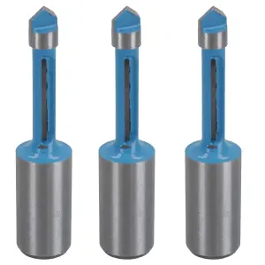 3 Pack TCT Panel Pilot Router Bit Cutting Tool 6.35mm D 45 Degree 1/2 Shank