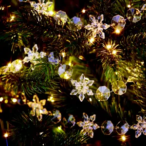 Clear Bead & Snowflake Christmas garland