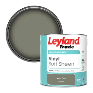 Leyland Trade Vinyl Soft Sheen Walls & Ceilings Emulsion Paint Moss Grey (RAL 7003) - 2.5L