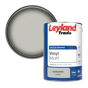 Leyland Trade Vinyl Matt Walls & Ceilings Emulsion Paint Swirling Smoke (PPG1007-2) 5L