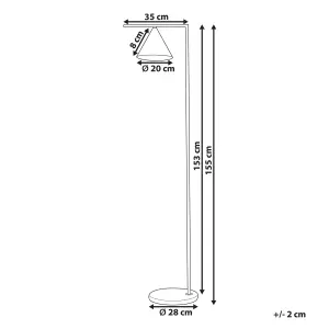 Beliani Modern Metal Floor Lamp Gold MOCAL