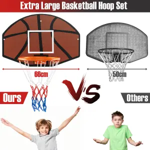 Costway Basketball Hoop Set Wall Mounted Basketball Game Set Kids Teens Adults