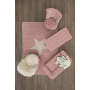 Premier Kids Pink and White Star Rug