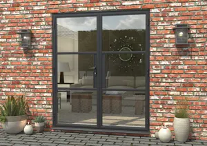 Green & Taylor Heritage Anthracite Grey Aluminium French Doors - 1790 x 2090mm (WxH)