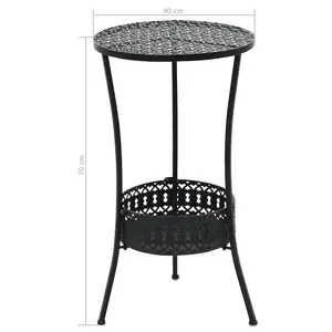 Berkfield Bistro Table Black 40x70 cm Metal