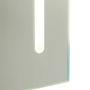 Luminosa 1 Light Illuminated Bathroom Shaver Mirror Matt Silver Effect Paint IP44