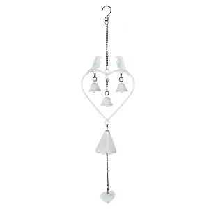 Love Birds Hanging Wind Chime with Bells Garden Ornament